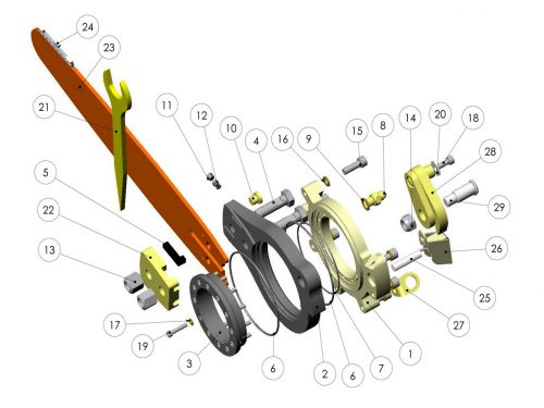 Пильный узел верхней пилы KESLA 25RHII(RHS)